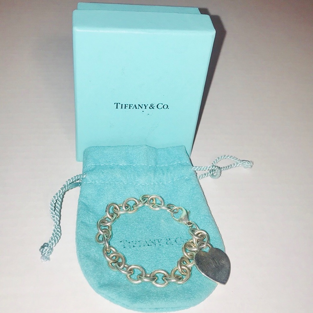 Tiffany & Co 925 Sterling Silver Heart Bracelet